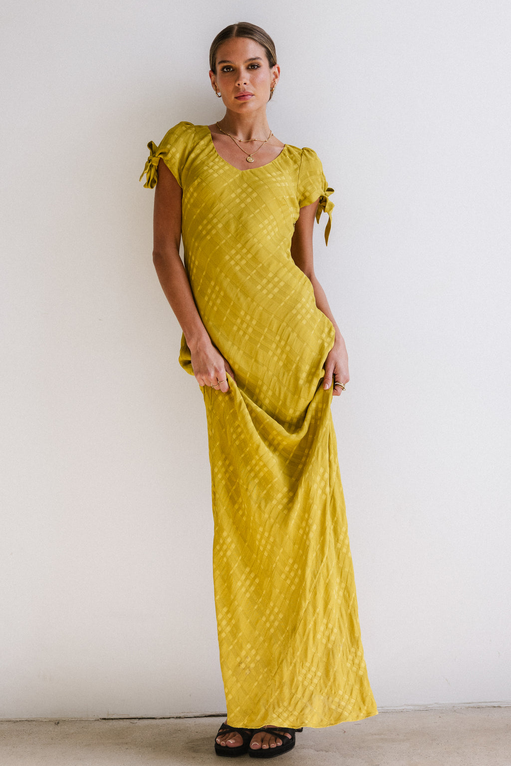 Kimmie Maxi Dress in Chartreuse