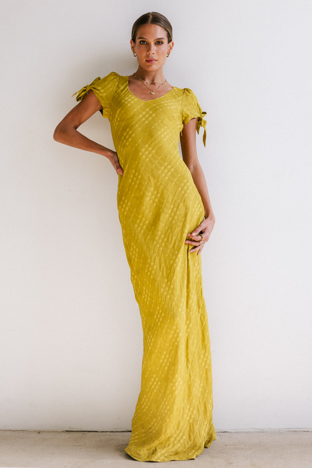 Kimmie Maxi Dress in Chartreuse