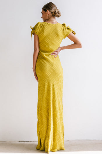 Kimmie Maxi Dress in Chartreuse