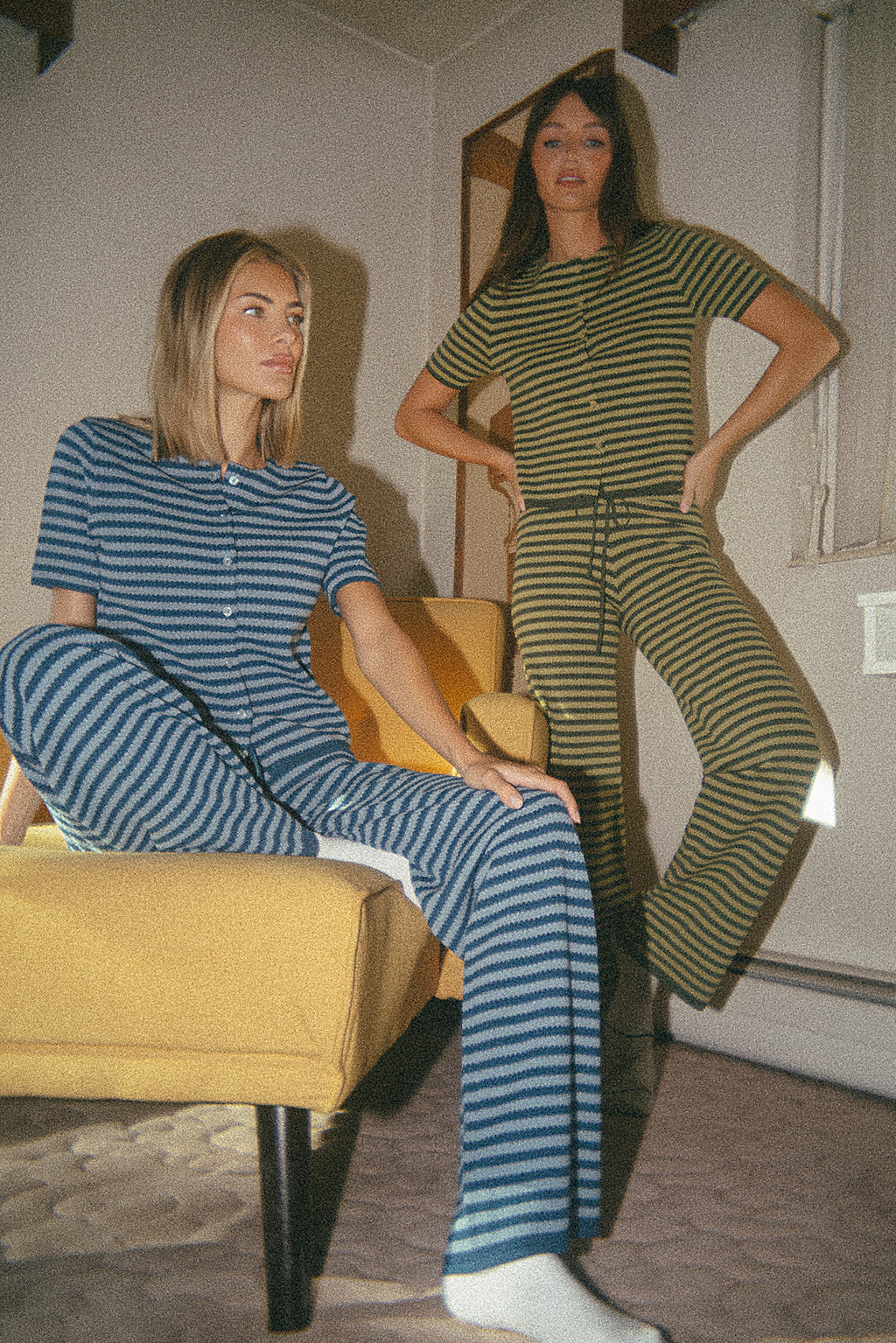 Ireland Striped Wide Leg Pants in Green