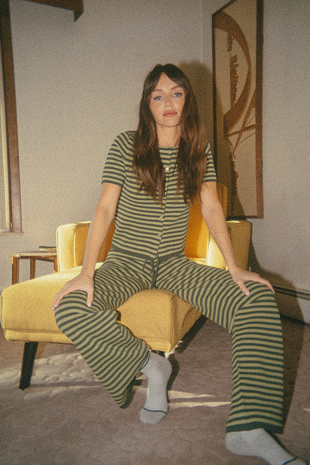 Ireland Striped Wide Leg Pants in Green