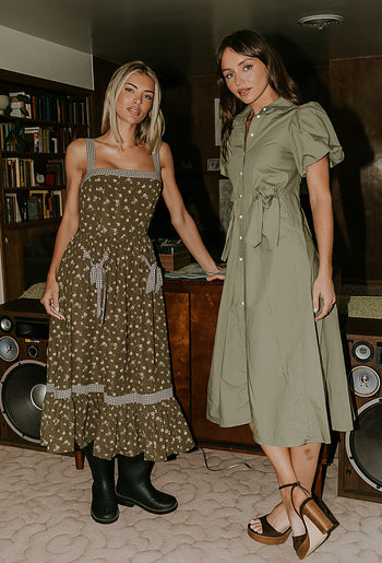 BUTTON UP GREEN DRESS 