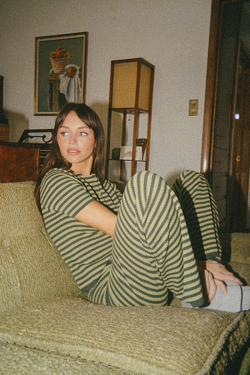 Ireland Striped Wide Leg Pants in Green