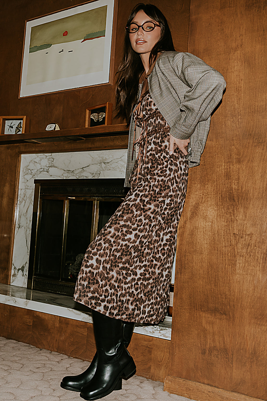 Janice Leopard Midi Dress