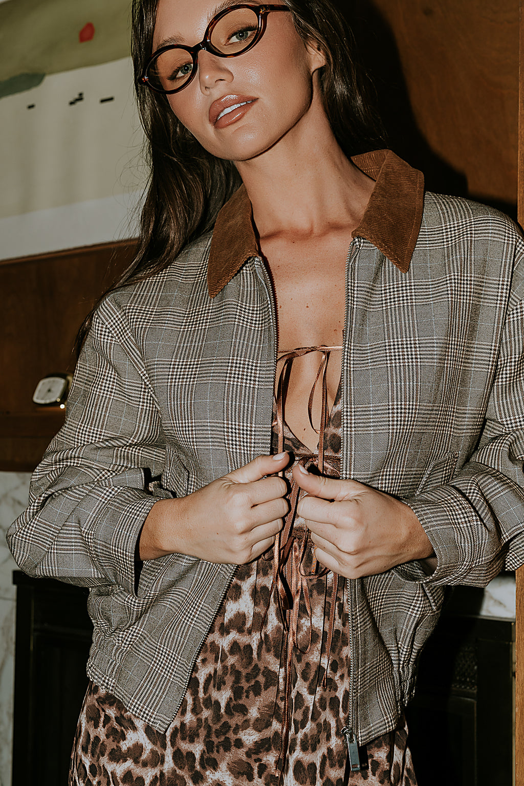 Plaid Bomber Jacket