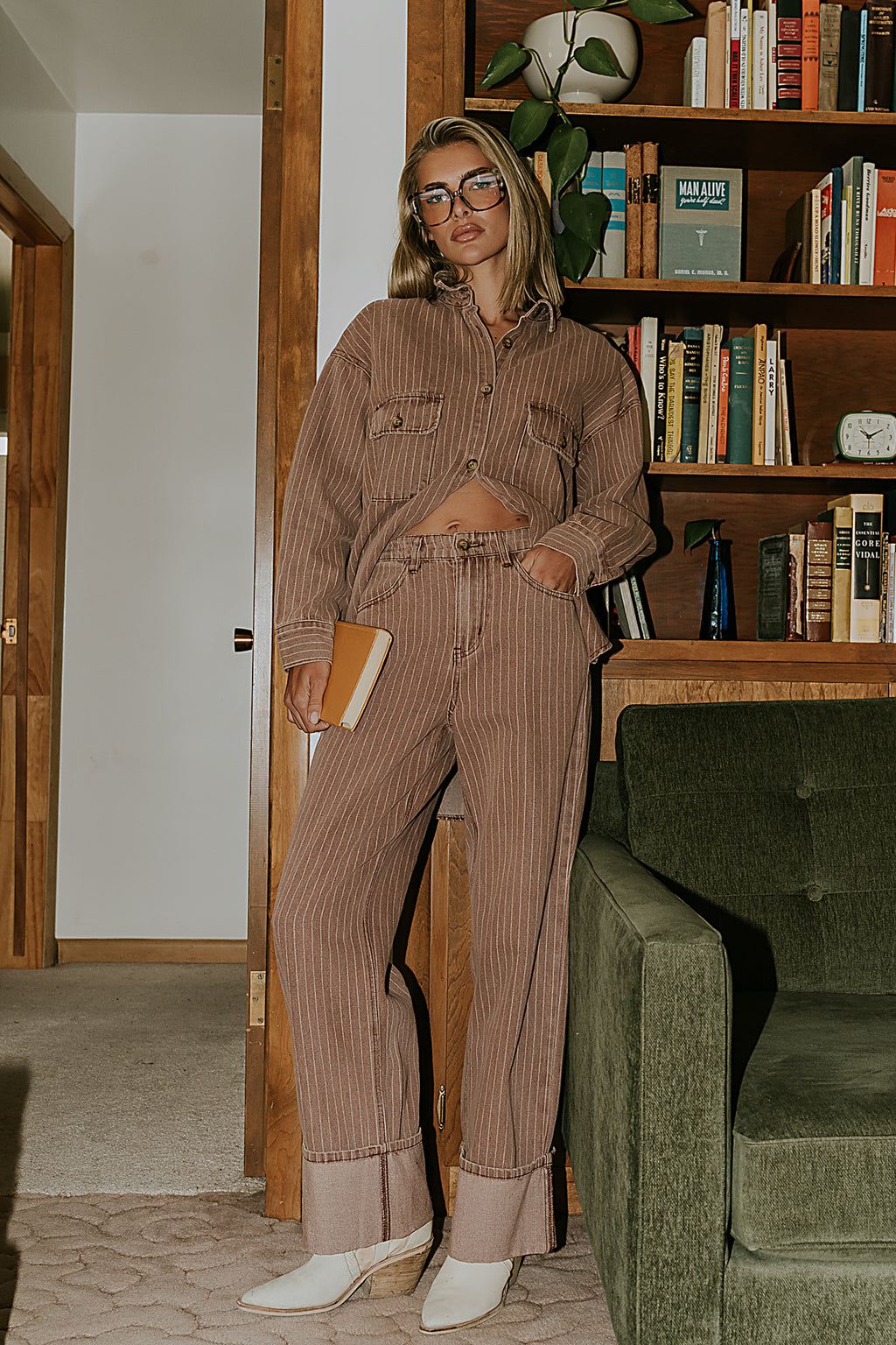 Shaylee Striped Wide Leg Jeans - FINAL SALE