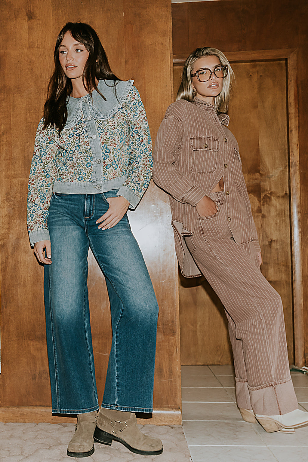 Shaylee Striped Wide Leg Jeans - FINAL SALE