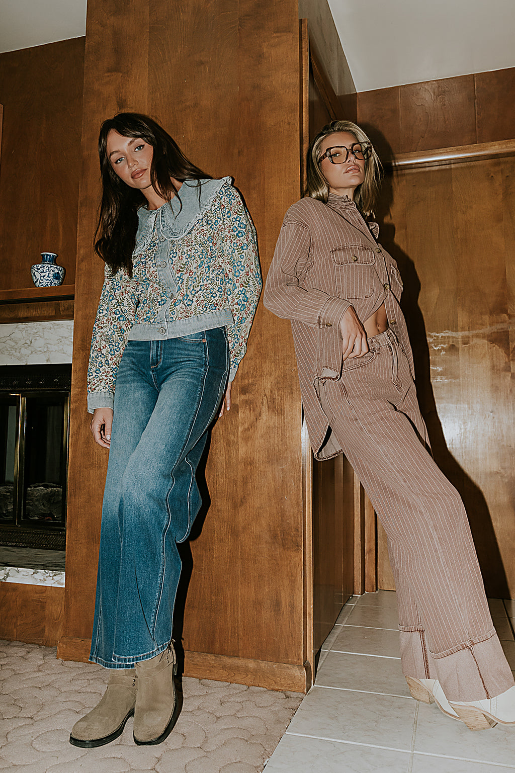 Shaylee Striped Wide Leg Jeans - FINAL SALE