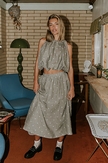 Jozie Polka Dot Midi Skirt - FINAL SALE