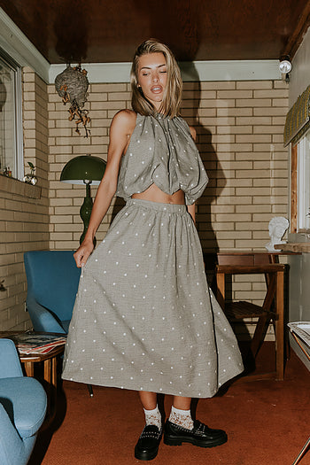 Jozie Polka Dot Midi Skirt - FINAL SALE