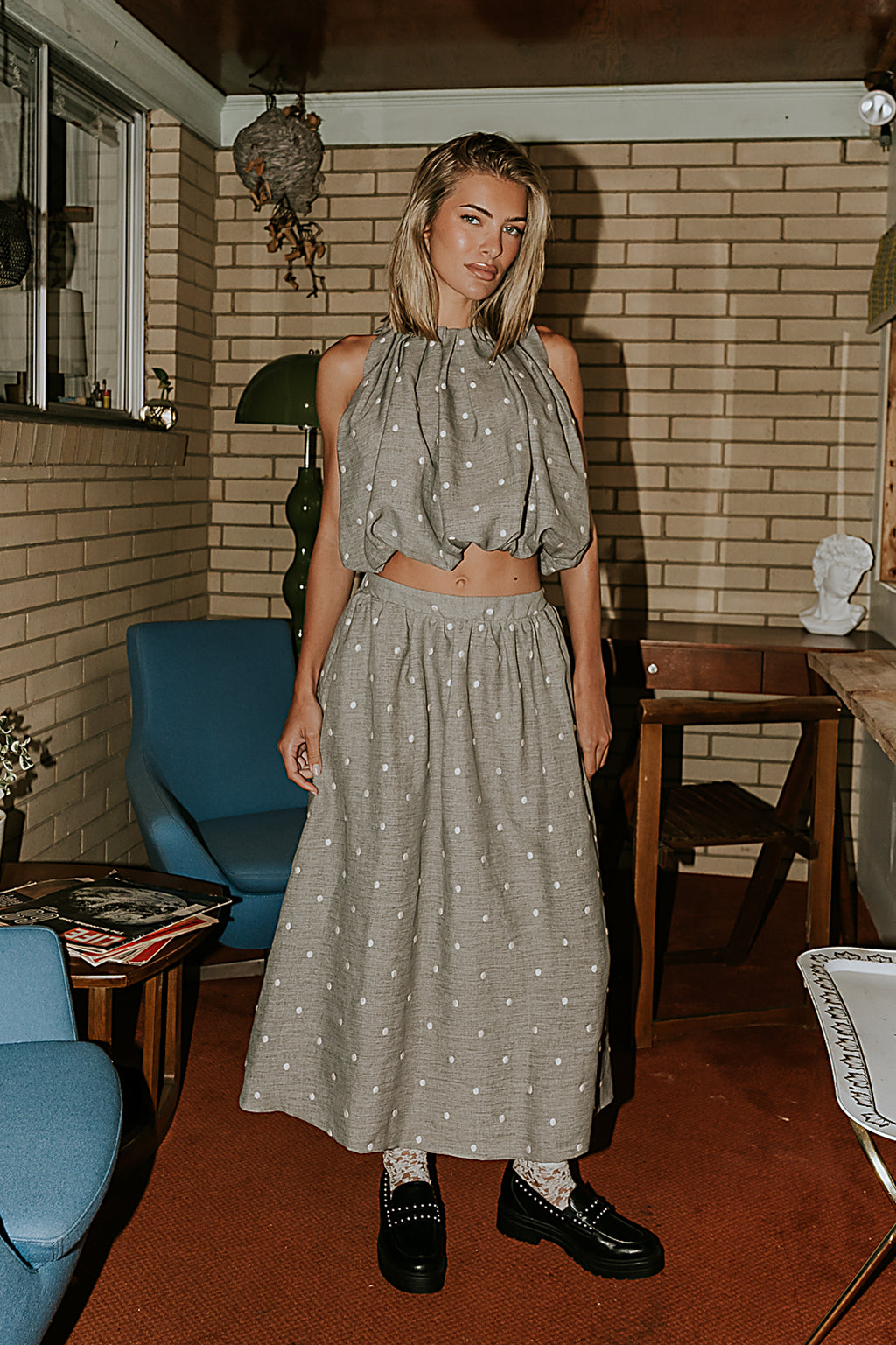 Jozie Polka Dot Midi Skirt - FINAL SALE