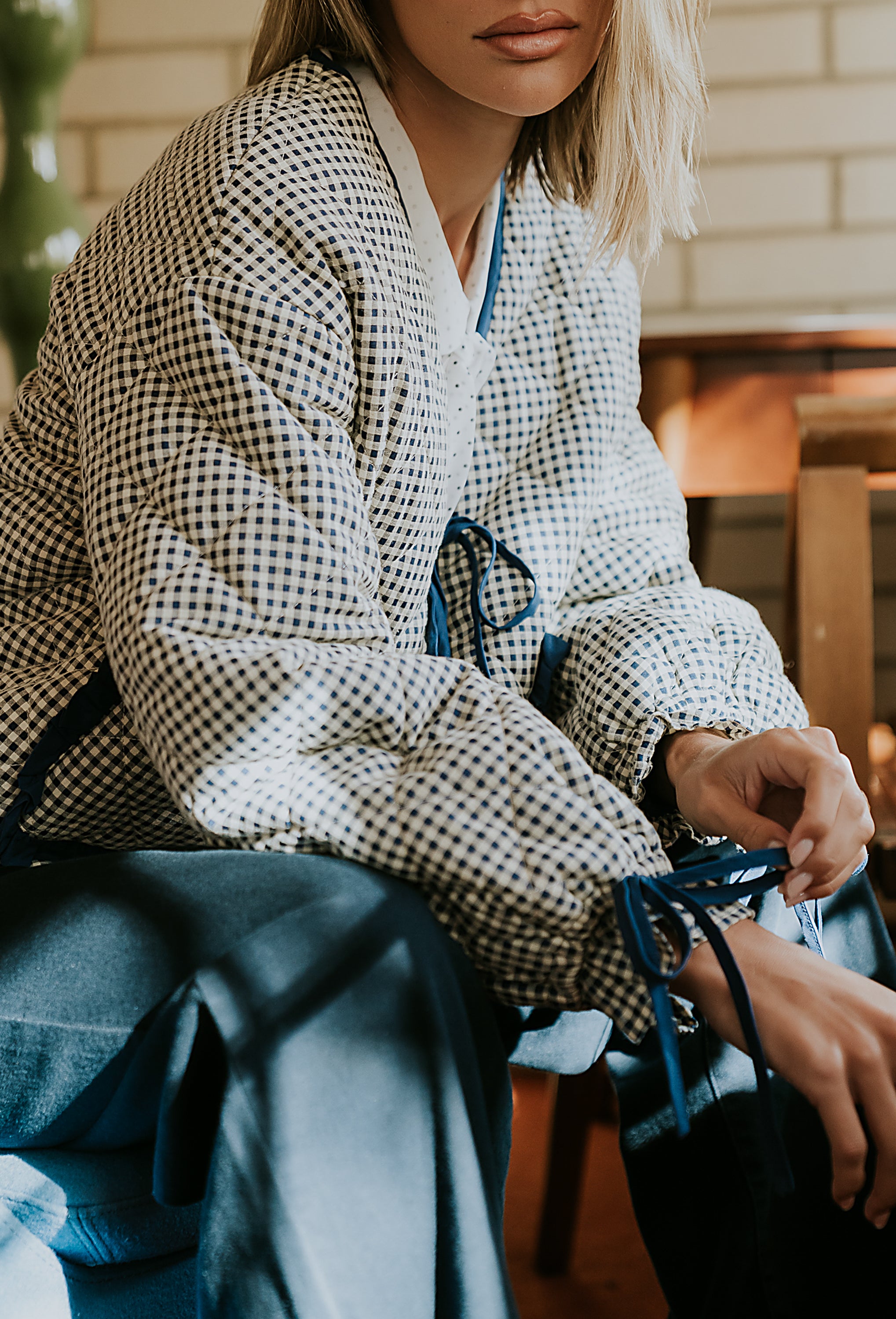 ジャケット・アウター rikotokyo Gilet blouse(Gingham check) Andy Gingham Jacket - FINAL SALE