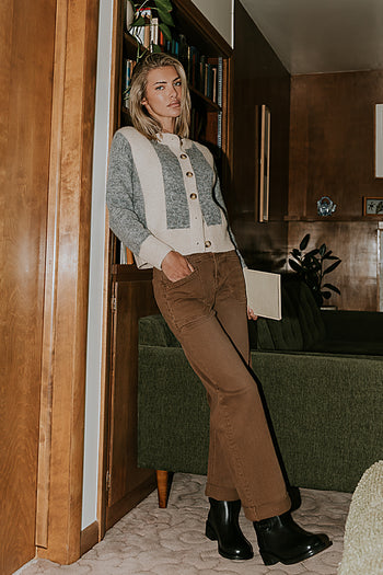 Amber Wide Leg Jeans in Brown - FINAL SALE