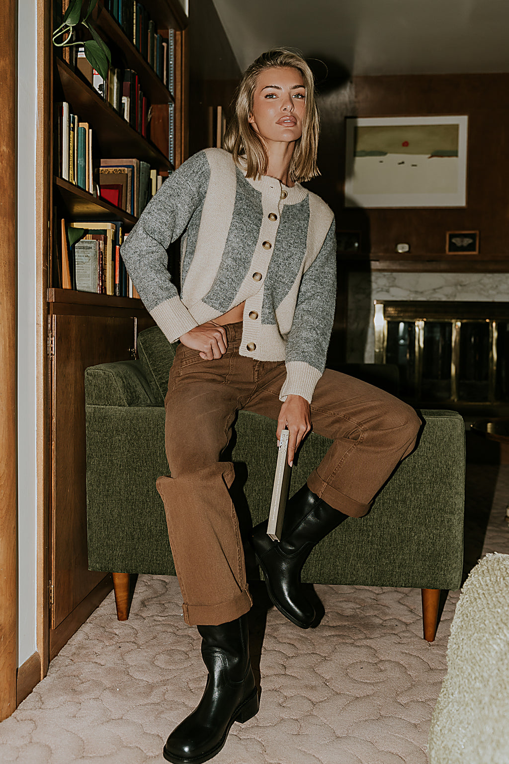 Amber Wide Leg Jeans in Brown - FINAL SALE