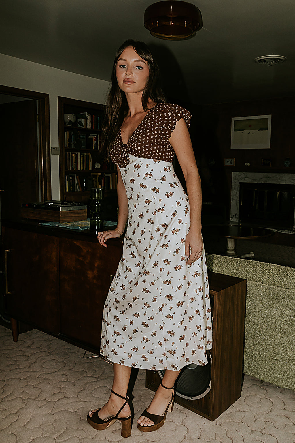 bhme Emmie Floral Midi Dress in Multi - Size XL, Non Stretch Material bhme Emmie Floral Midi Dress in Multi - Size XL, Non Stretch Material