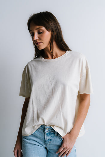 Abby Oversized Tee in Ecru - FINAL SALE