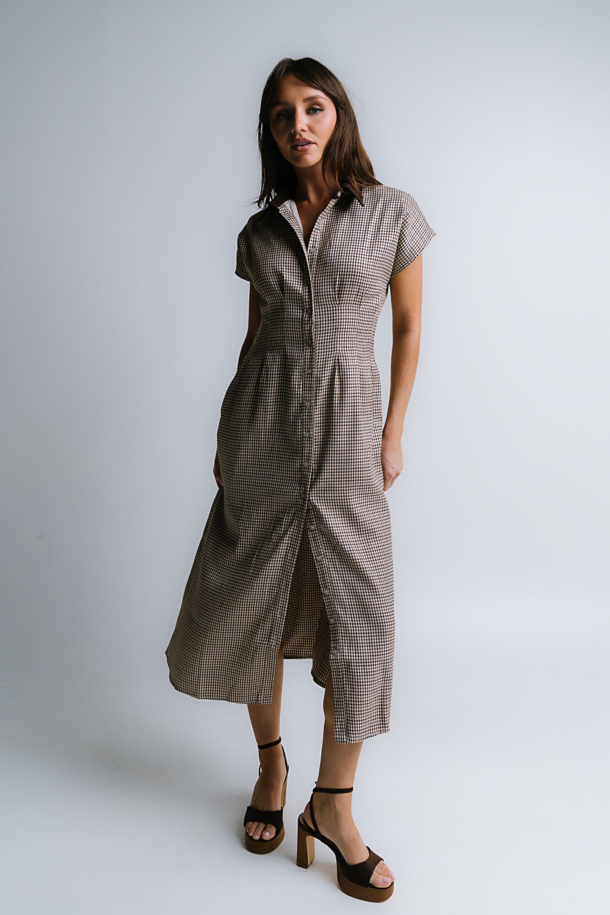 Andie Houndstooth Maxi Dress