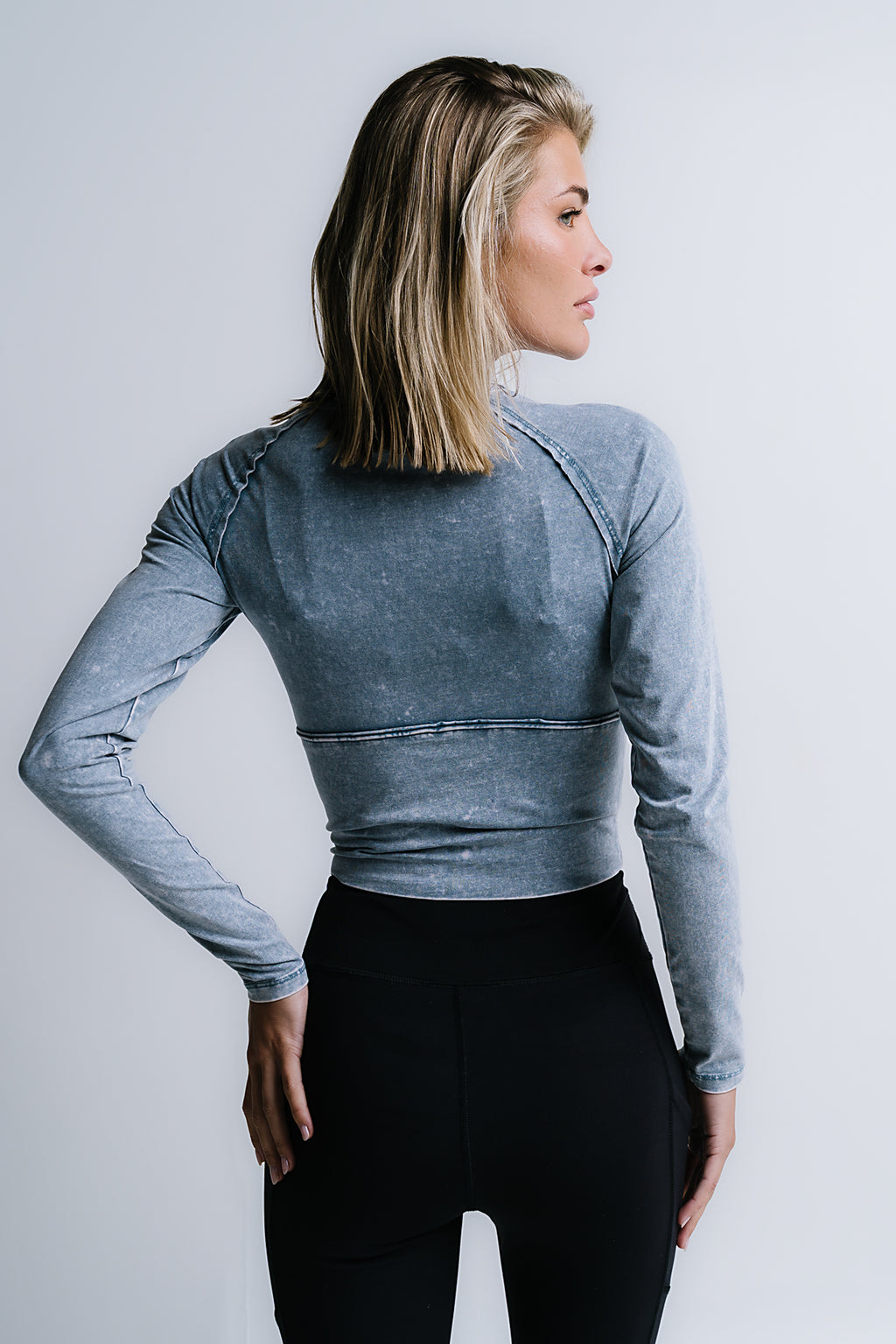 Louise Fitted Top in Blue - FINAL SALE