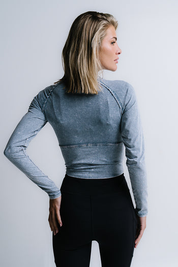 Louise Fitted Top in Blue - FINAL SALE