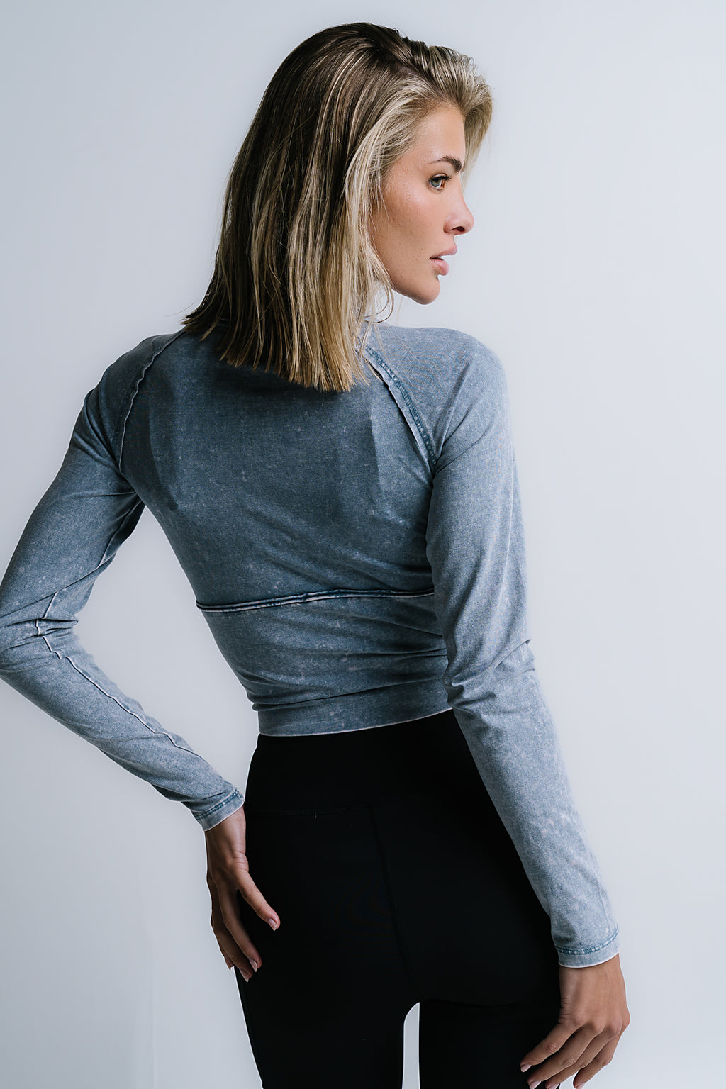 Louise Fitted Top in Blue - FINAL SALE