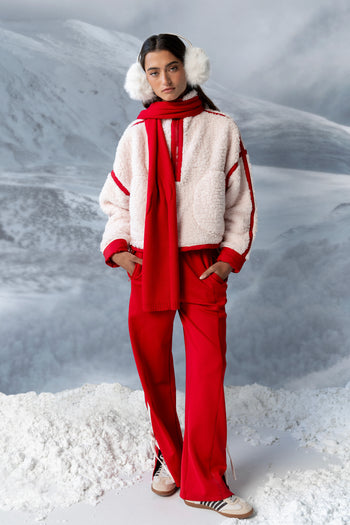 Lenny Sherpa Half Zip in Pink