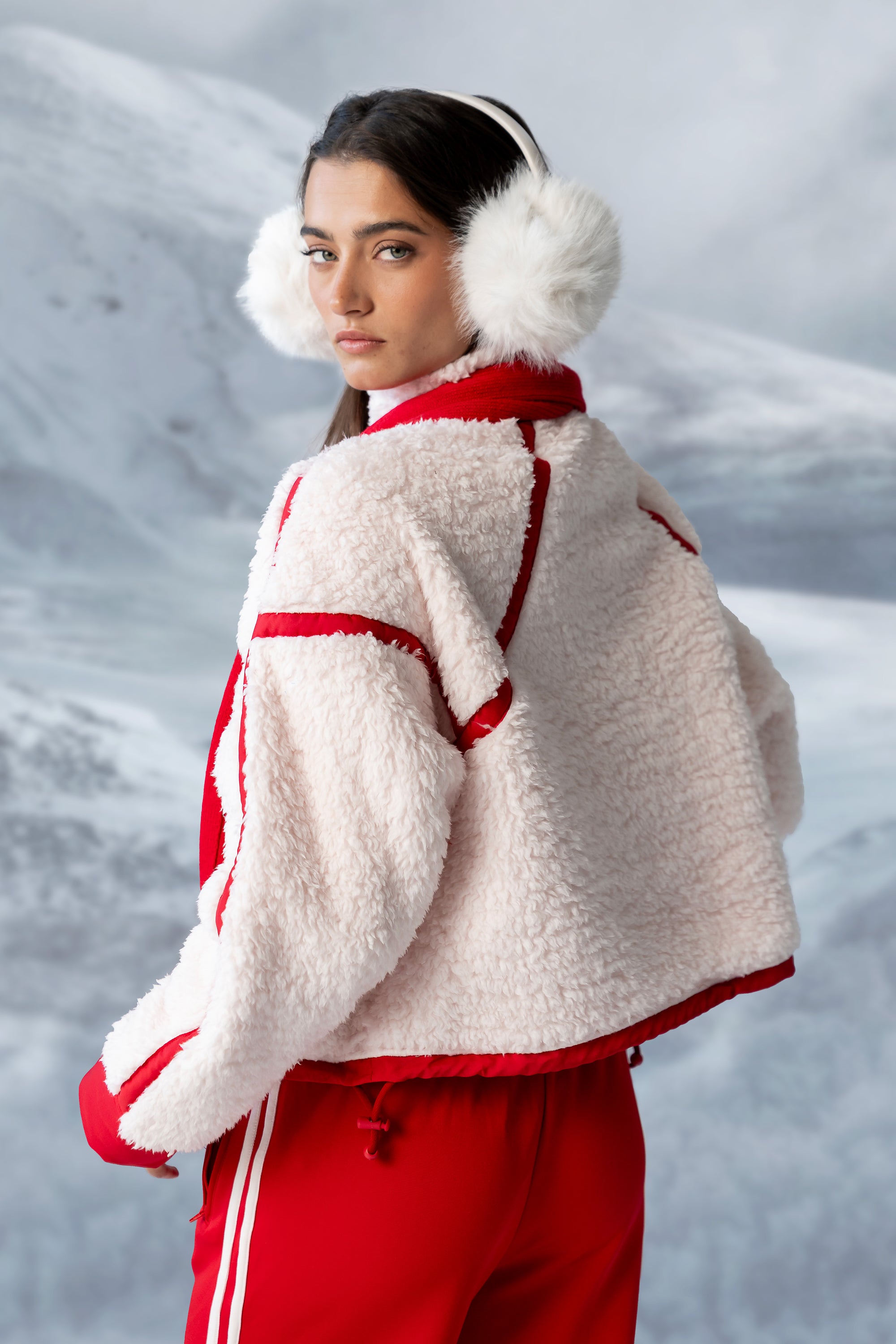 Lenny Sherpa Half Zip in Pink