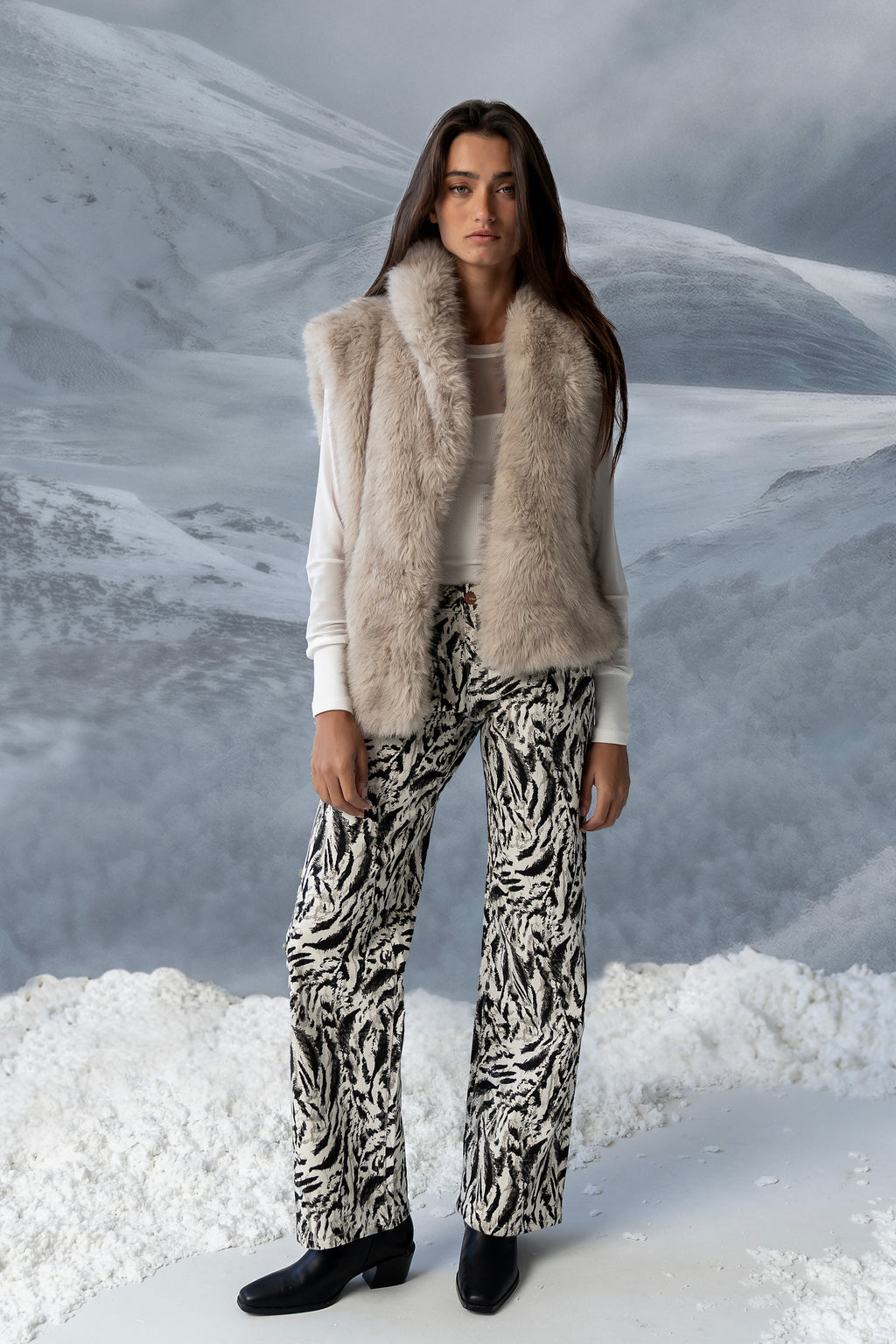 Moss Abstract Wide Leg Jeans