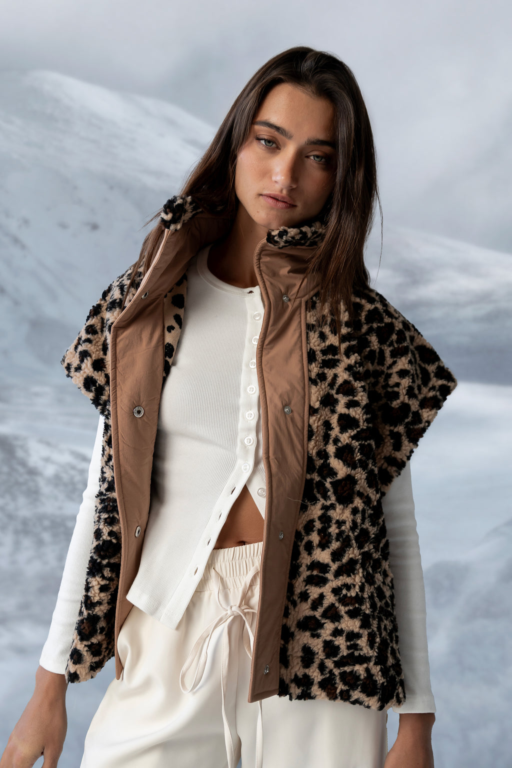 Pennie Leopard Sherpa Vest - FINAL SALE
