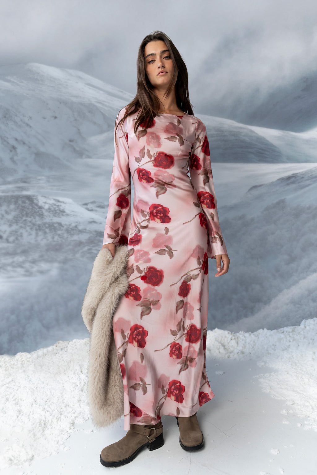 Melody Ultra Maxi Dress in Mauve