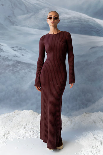 Torrey Maxi Dress in Red-Brown