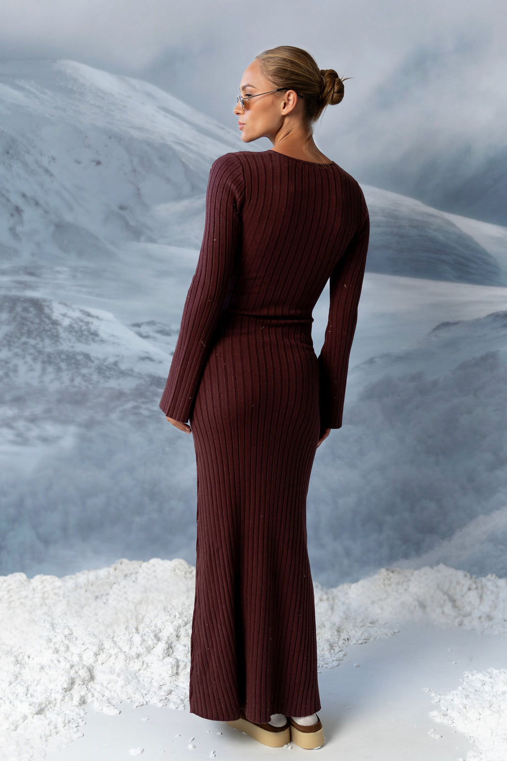 Torrey Maxi Dress in Red-Brown