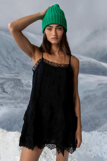 Lewis Lace Mini Dress in Black