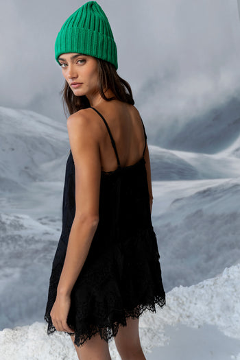 Lewis Lace Mini Dress in Black