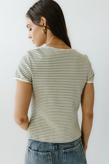 Marcie Striped Tee in Green