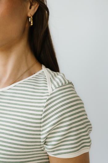 Marcie Striped Tee in Green