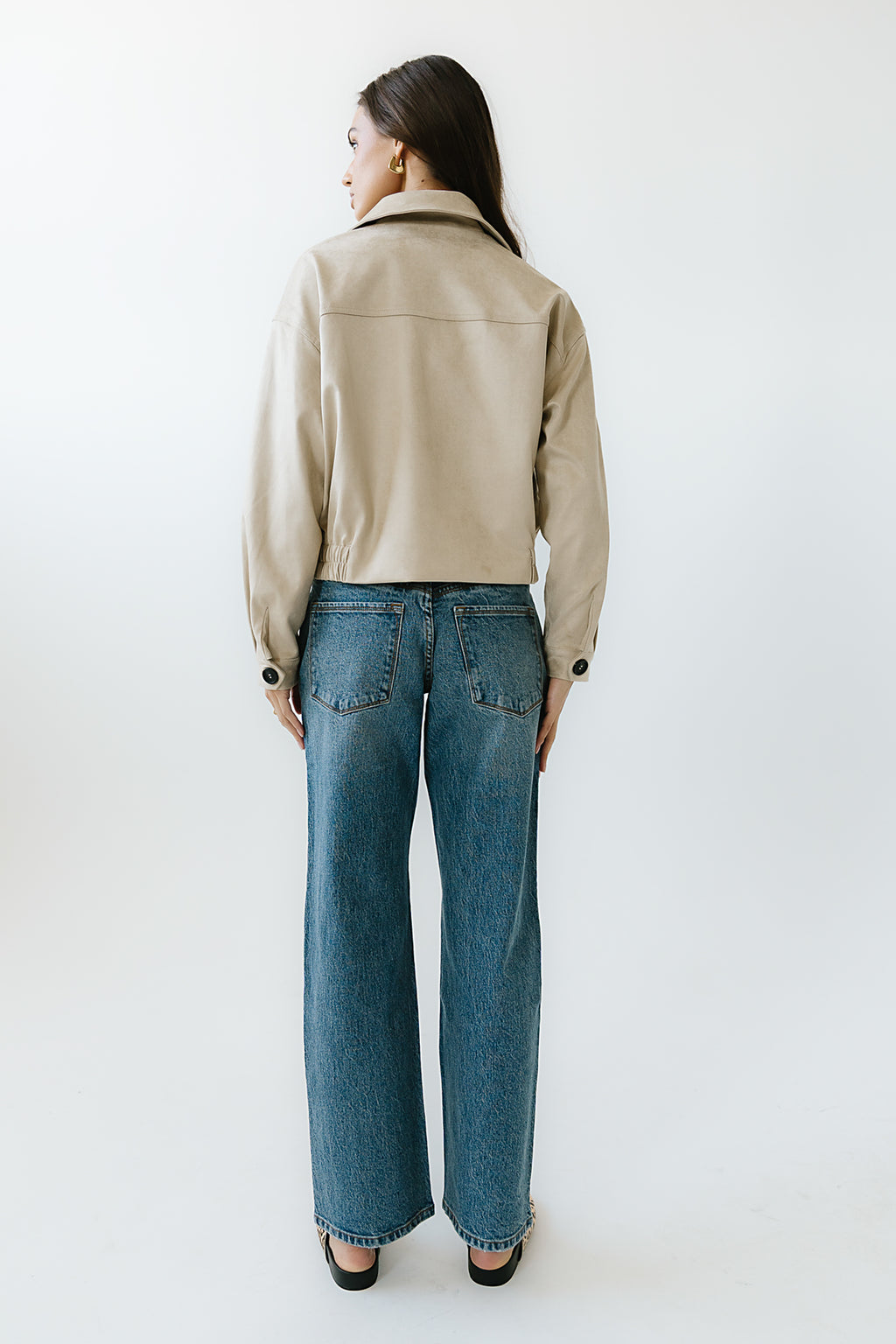 Jane Suede Cropped Trench Coat - FINAL SALE
