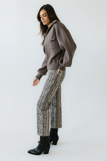 Markus Knit Bomber Jacket in Mocha - FINAL SALE