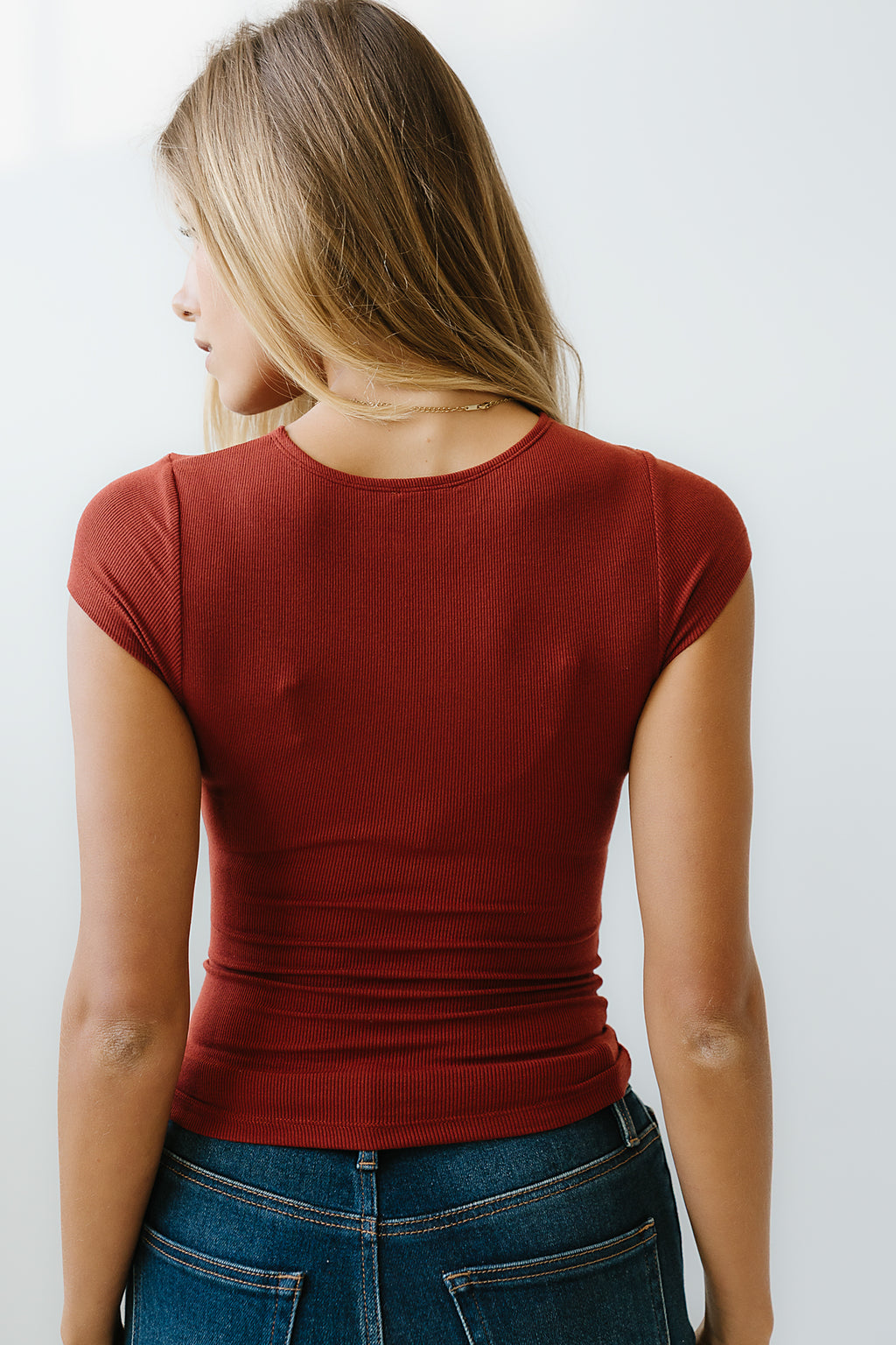 Leslie Cutout Top in Brick - FINAL SALE