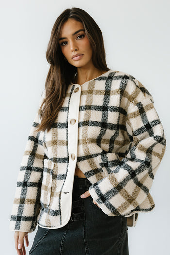 Jasper Gingham Sherpa Jacket