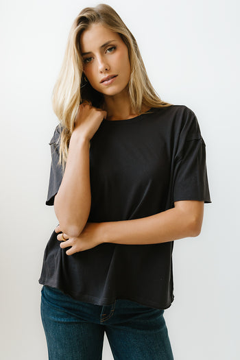 Abby Oversized Tee in Black - FINAL SALE
