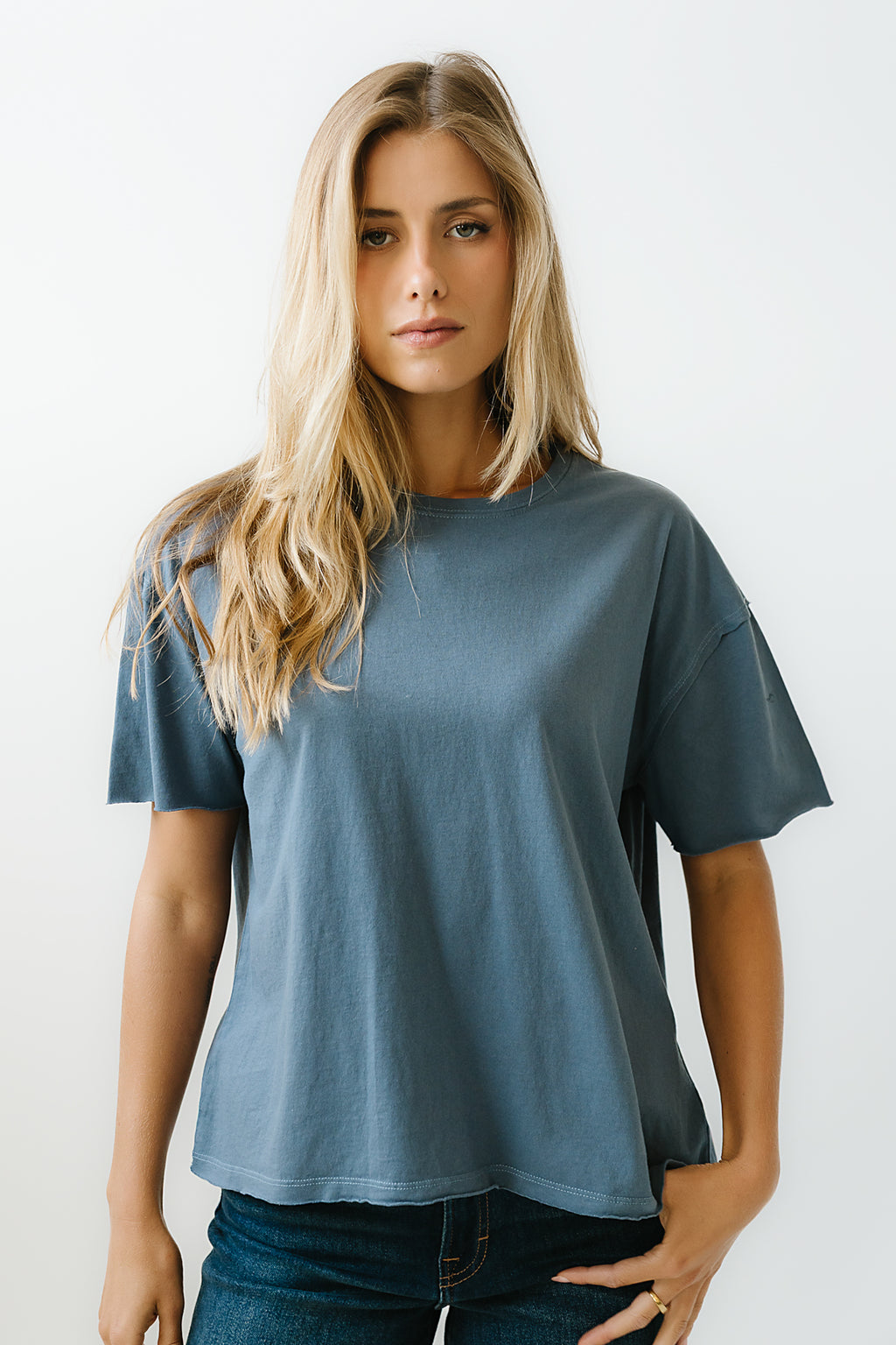 Abby Oversized Tee in Blue - FINAL SALE