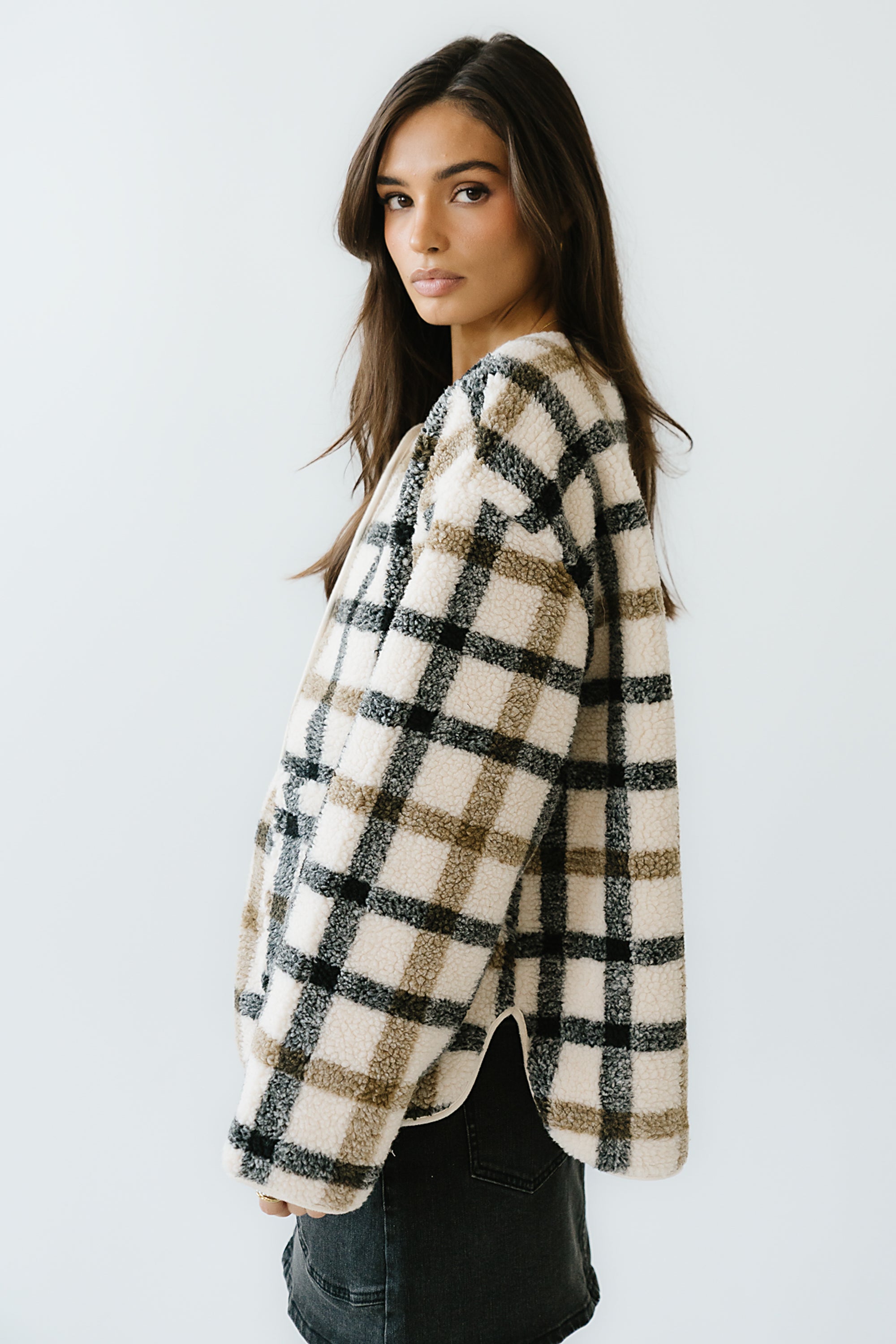 Jasper Gingham Sherpa Jacket - FINAL SALE