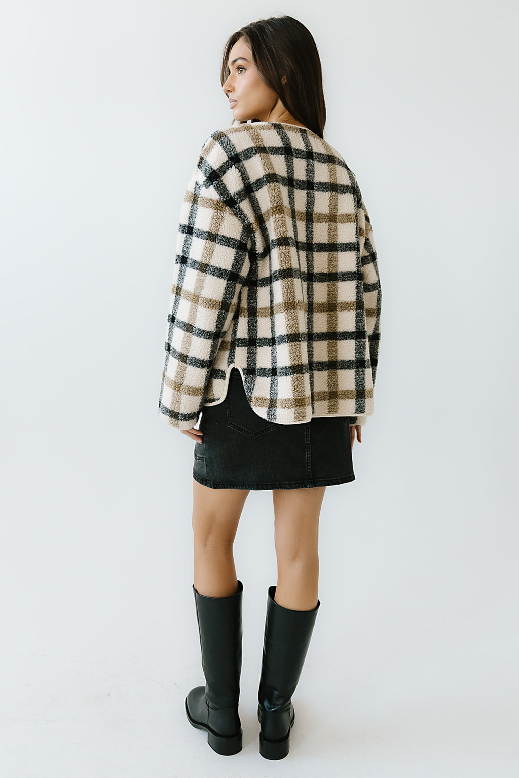 Jasper Gingham Sherpa Jacket