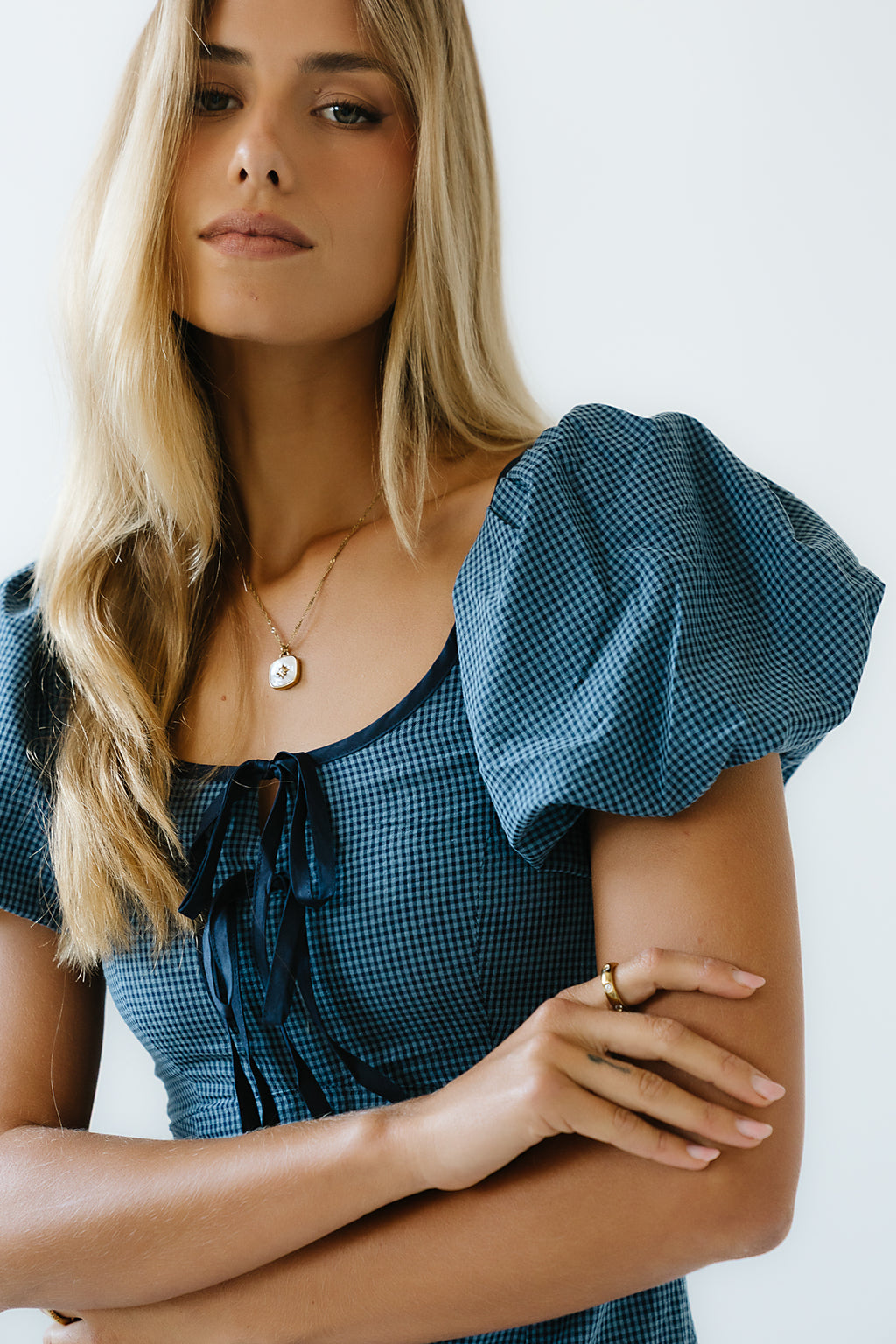 Elle Gingham Midi Dress