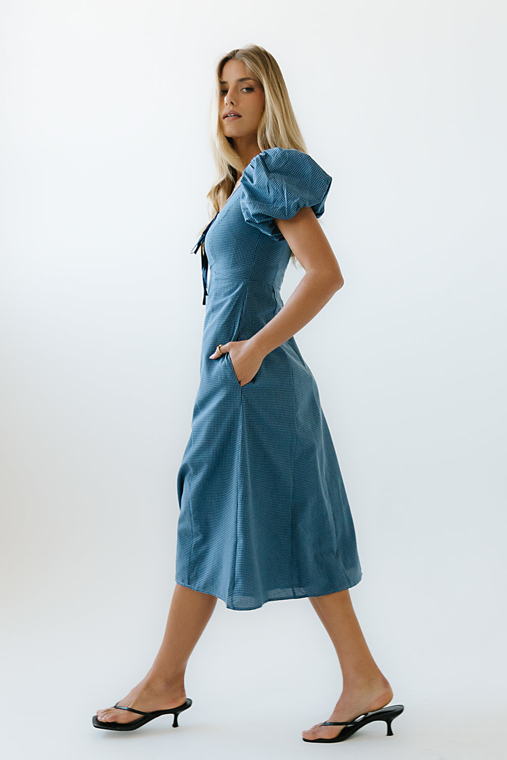 Elle Gingham Midi Dress