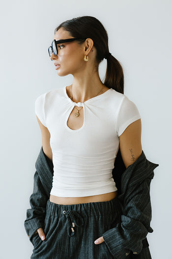 Leslie Cutout Top in White - FINAL SALE