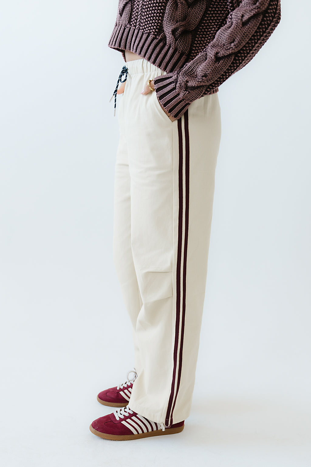 Franklin Striped Joggers in Cream