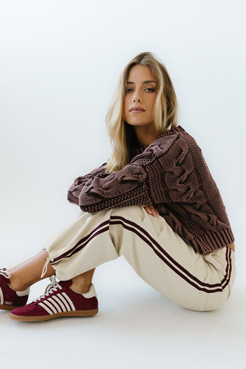 Stevie Striped Sneaker in Wine