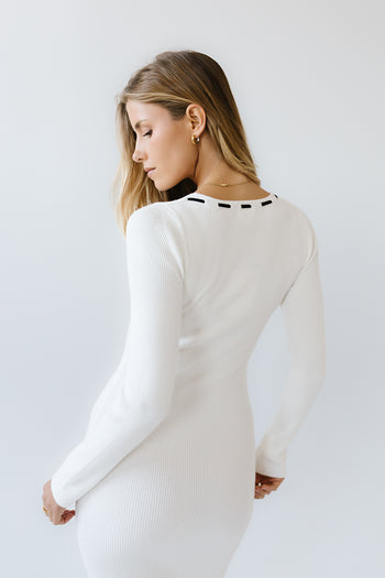 Janet Ribbed Maxi Dress in Ivory