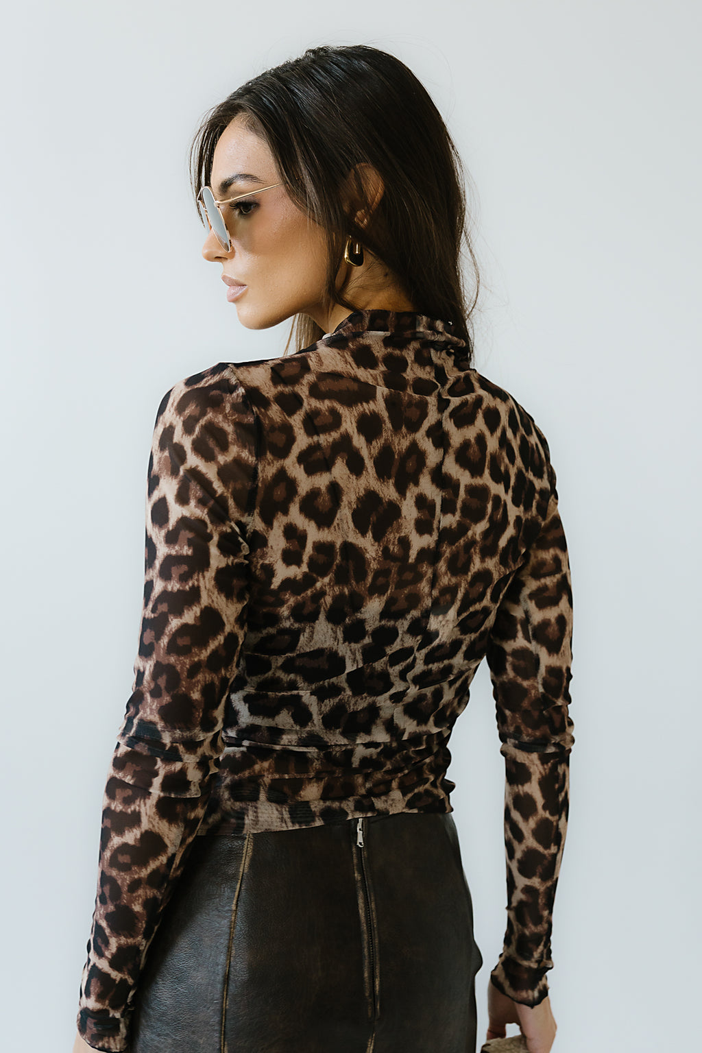 Margot Leopard Mesh Top - FINAL SALE